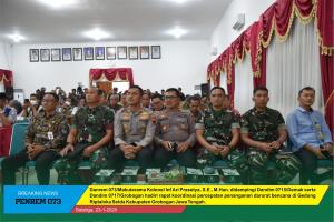 Danrem 073/Mkt Hadiri Rakor Percepatan Penanganan Darurat Bencana di Grobogan