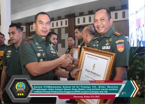 Korem 073/Mkt Raih Penghargaan dari Pangdam IV/Diponegoro