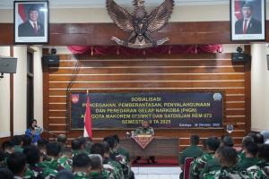 Danrem 073/Makutarama Tegaskan “Zero Narkoba”: Tak Ada Ruang bagi Prajurit Terlibat Barang Haram