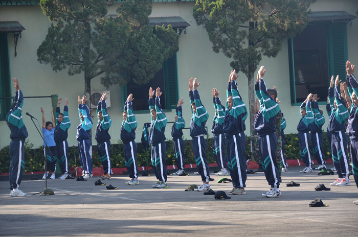 Prajurit Korem LAksanankan Senam Wing Chun