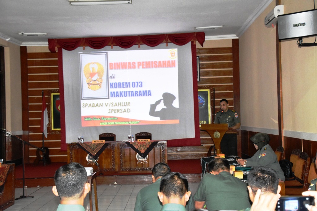 Korem Adakan Pengawasan Kegiatan Pemisahan Prajurit