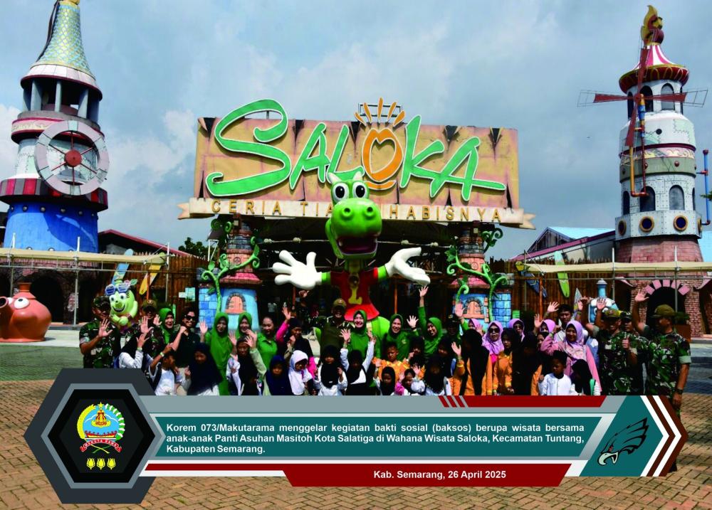 Korem 073/Makutarama Gelar Baksos dan Wisata Bersama Anak Yatim Panti Asuhan Masitoh di Saloka Park