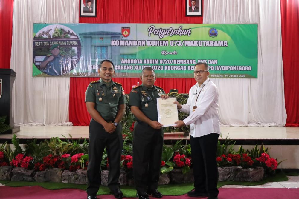 Danrem 073/Makutarama Beri Pengarahan Prajurit Kodim 0720/Rembang