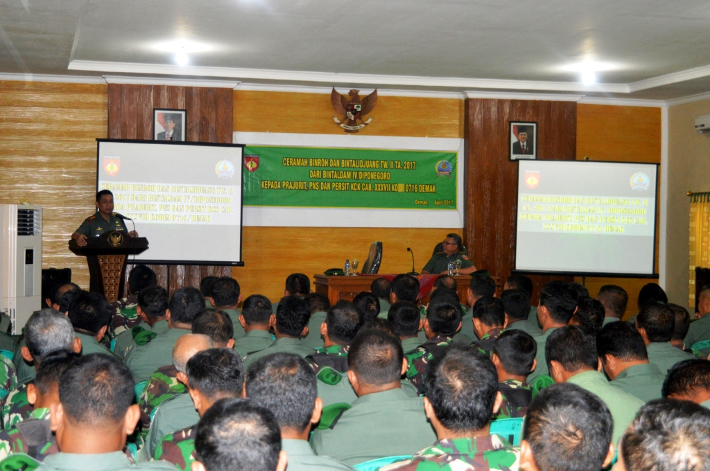Kodim Demak Gelar Ceramah Binroh Dan Bintalidjuang Dari Kodam IV/Dip