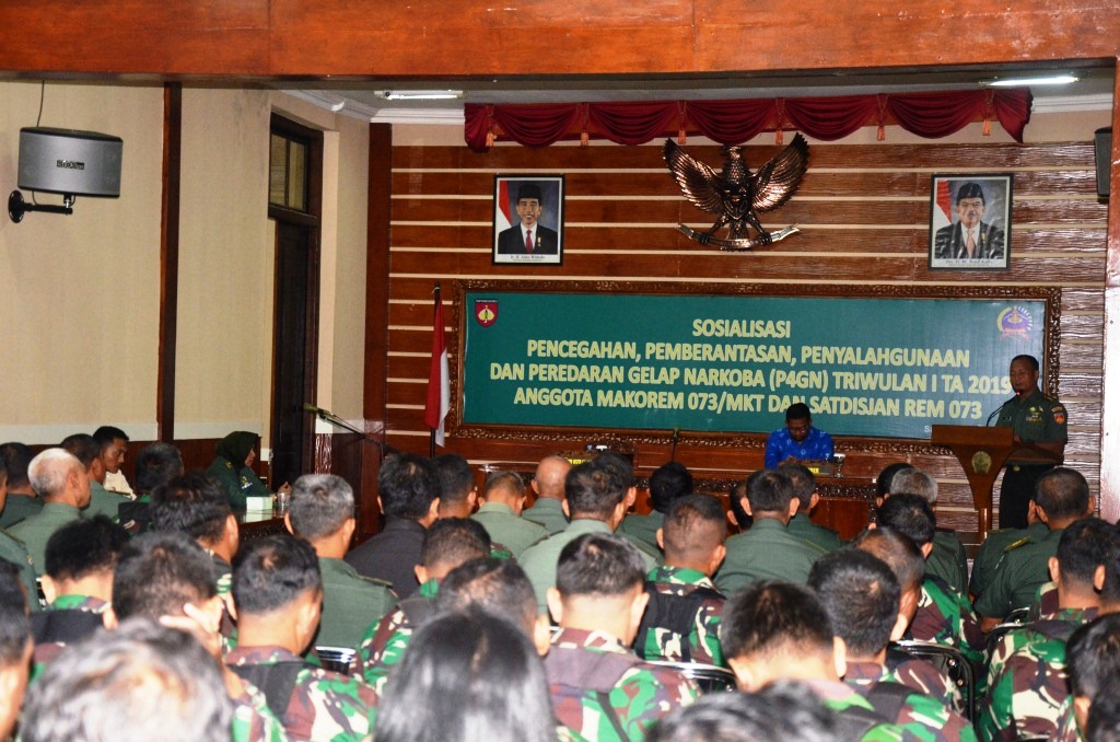Korem Adakan Penyuluhan Pencegahan Pemberantasan Penyalahgunaan dan Peredaran Gelap Narkoba