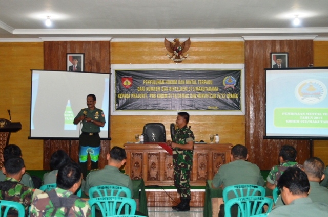 Kodim Demak Terima Penyuluhan Hukum Dari Korem Salatiga