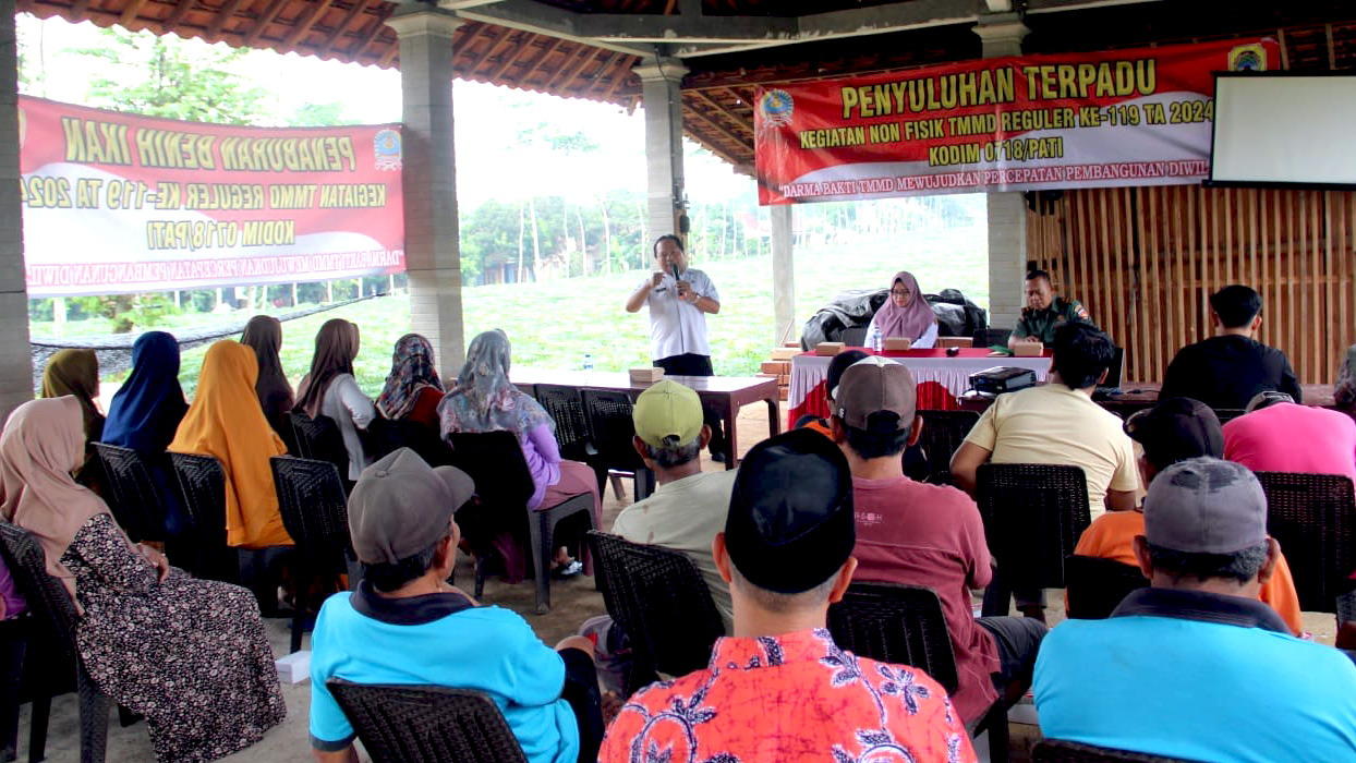 TMMD Reg 119 Gelar Penyuluhan Tehnologi Tepat Guna dan Budidaya Ikan Kolam