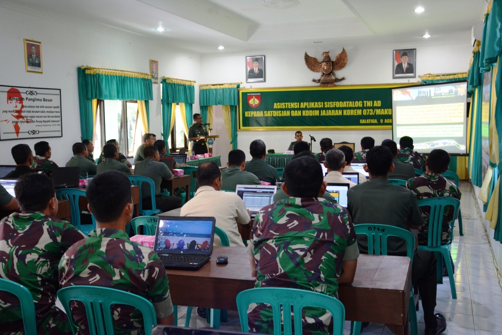 Korem 073/Makutarama Menjadi Sasaran Asistensi Aplikasi Sisfodatalog TNI AD Th. 2018