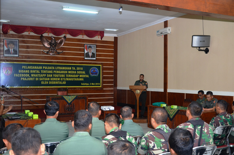 Korem 073/Makutarama Mendapat Pembinaan Mental Tentang Pengaruh Media Sosial Oleh Disbintalad