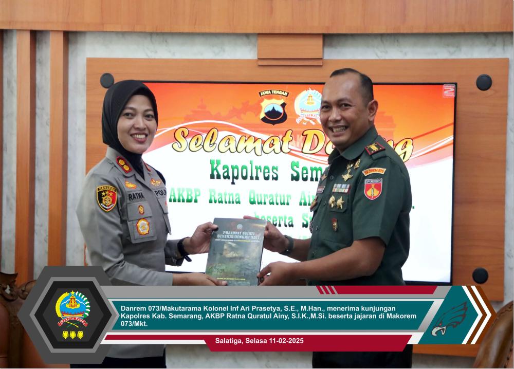 Perkuat Sinergi TNI-Polri Danrem 073/Makutarama Terima Kunjungan Kapolres Kabupaten Semarang
