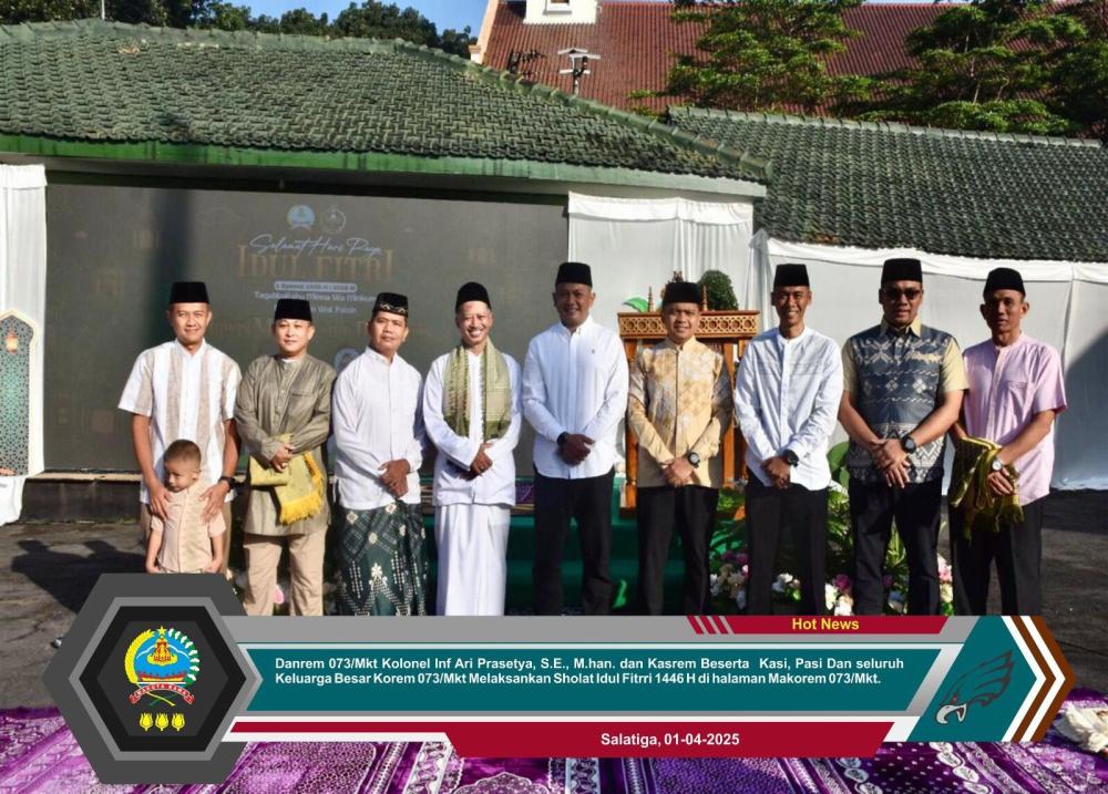 Ratusan Jamaah Laksanakan Sholat Idul Fitri 1446 H di Halaman Korem 073/Makutarama