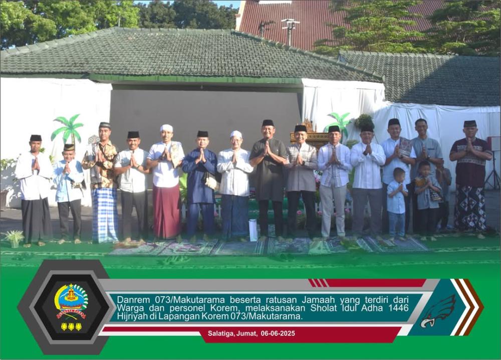 Ratusan Jamaah Ikuti Sholat Idul Adha di Lapangan Korem 073/Makutarama