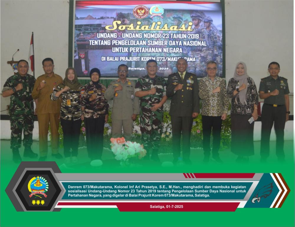 Danrem 073/Makutarama Tekankan Sinergi Komponen Bangsa dalam Pertahanan Negara