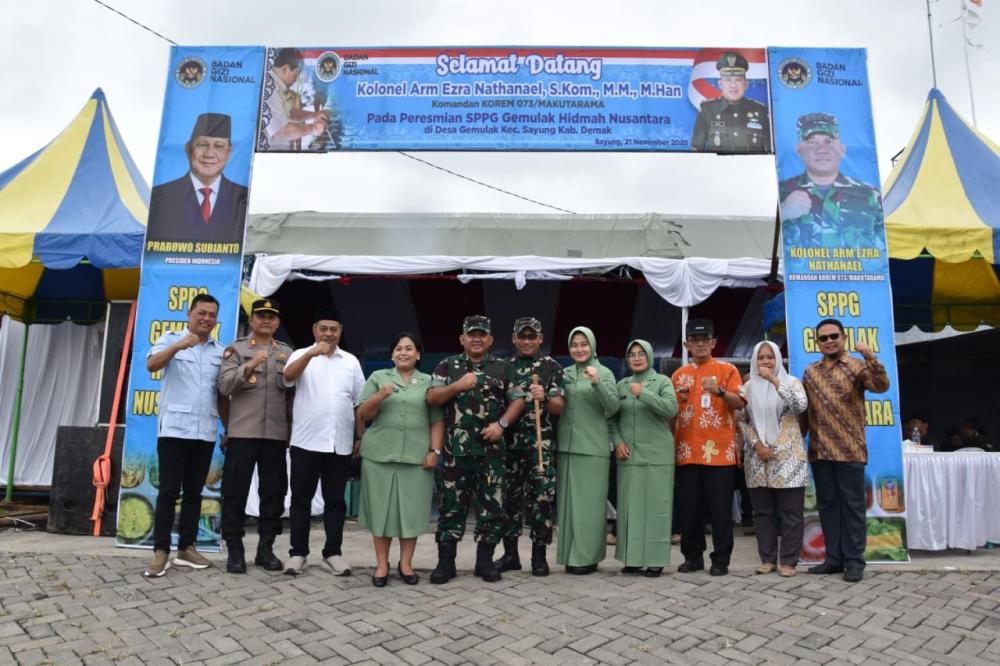 Danrem 073/Makutarama Resmikan Dapur SPPG Gemulak Hidmah Nusantara di Kecamatan Sayung