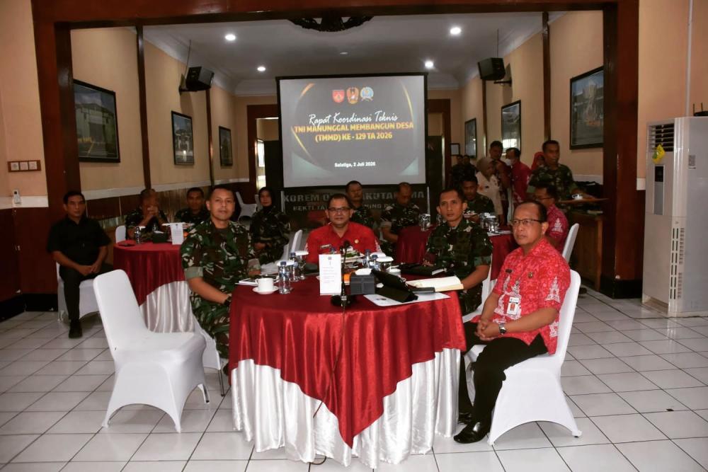 Korem 073/Makutarama Melakasanakan Rakornis TMMD Reguler ke-129 TA 2026 Secara Video Conference