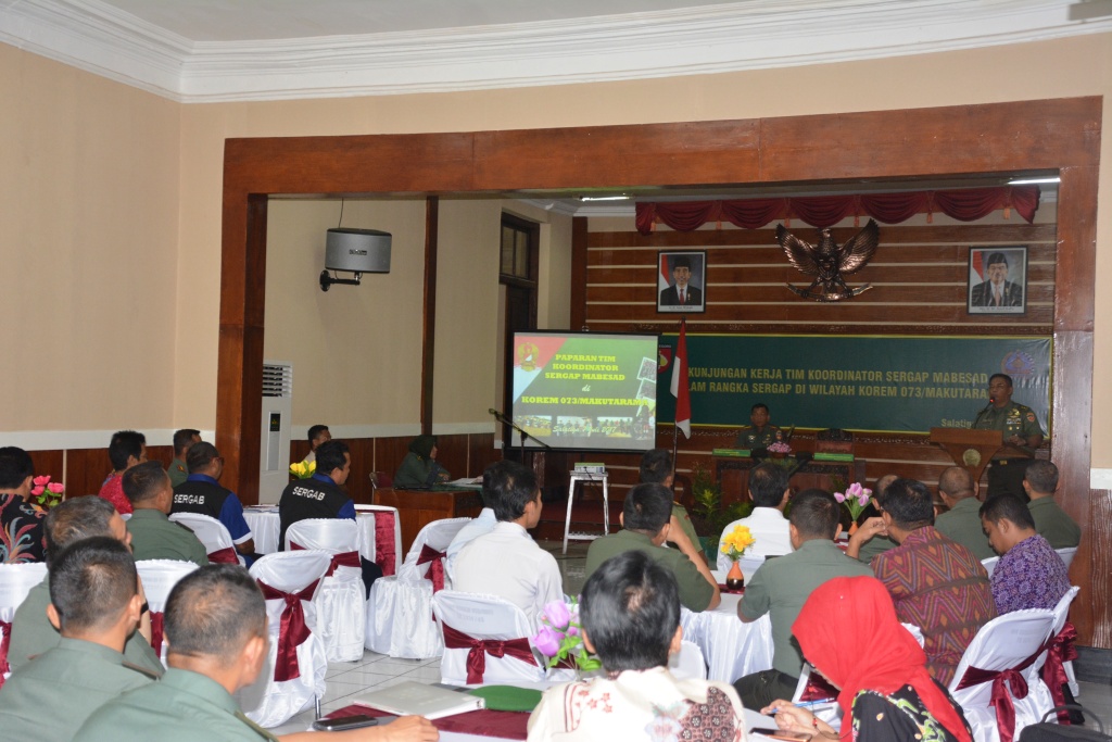 Tim Koordinator Satgas Sergap Dari Mabesad Meninjau Wilayah Korem 073/Makutarama