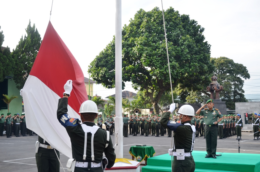 Korem Salatiga Laksanakan Upacara 17 – an dengan Khidmat